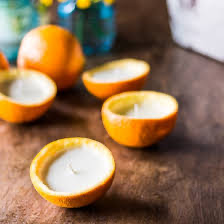 DIY Citrus Scented Candles in Orange Peels