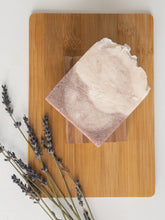 Load image into Gallery viewer, Amethyst Salt Soap Bar on a wooden surface

